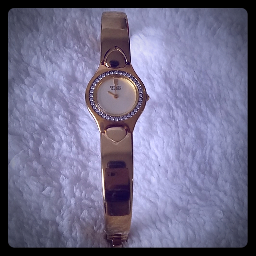 Citizen Gold Crystallized Bangle Bracelet